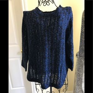 HOST PICK Notations Blue Long Sleeve Sweater NWT “Wendell” Size PL Warm